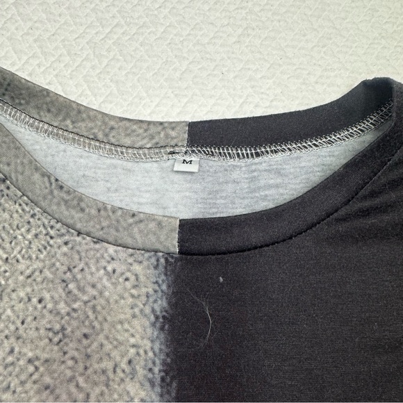 Grey/Black Long Sleeve Crew Neck Fashion T-Shirt Top Size M - Picture 8 of 11